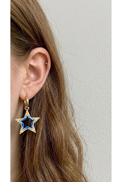 Markiz Takı Colorful Ribbon Star Earrings