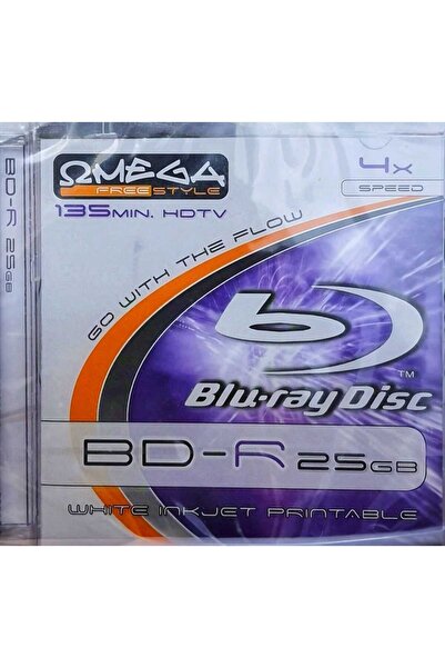 Omega Blu-ray DVD Disc, Printable, 25GB, 4x Thick Case,