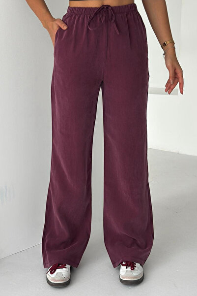 Feela Moda 2008 Lace-Up Elastic Waist Washable Tensl Woven Palazzo Women's Pants