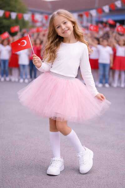 neocotton تنورة توتو من التول مبطنة بخصر مطاطي للفتيات