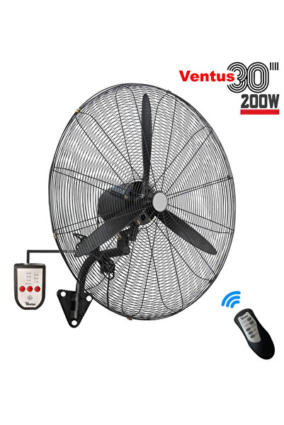 Ventus 30" Vantilatör 200W Duvar Tipi Sanayi Tipi Endüstriyel Kablolu ve Uzak...