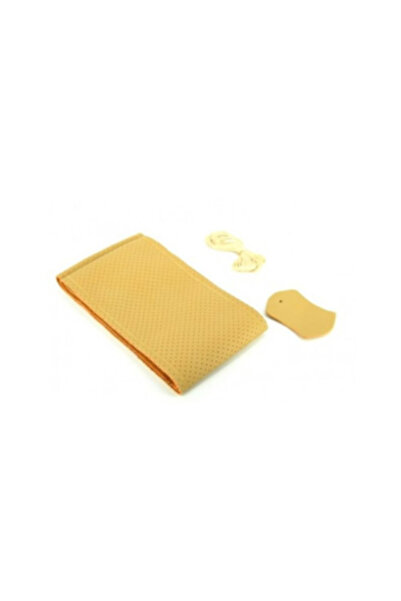 Xenon Bright Husă volan din piele perforată, mărimea M, cu ac și ață, bej