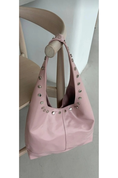 themoiss Το Moiss Pink Color Με λεπτομέρειες τρουκ Shoulder και Τσάντα χειρός