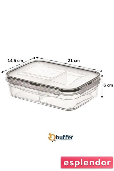 esplendor 1 Liter Food Storage Container with 3 Compartments and Lockable Lid...