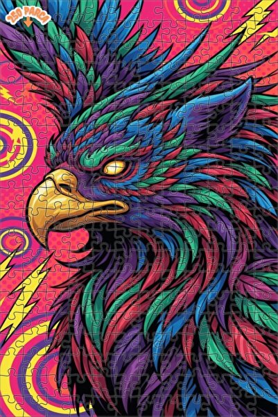 Esranın Dünyası Colorful Eagle Art Double-Layer Framed Wooden Puzzle 250 Piec...