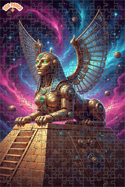 Esranın Dünyası Mechanical Sphinx Space Art Double-Layer Framed Wooden Puzzle...