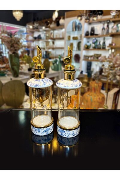 Miss Betty BLUE LİFE 2'Lİ PORSELEN CAM YAĞDANLIK