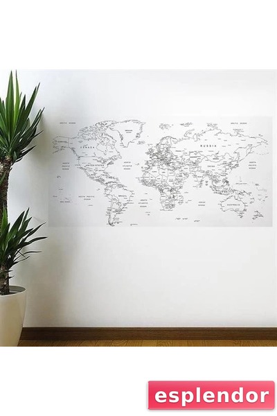 esplendor Writable World Map Magnetic Wall Sticker 110 x 56 cm