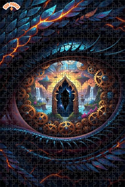 Esranın Dünyası لغز خشبي من نوع Dragon Eye SteamPunk Art Marvel مكون من مزدوج...