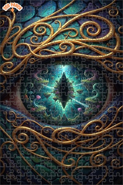 Esranın Dünyası لغز خشبي مصور للعين التنينية فانتاستيك ديار مطبوع مزدوج الطبق...