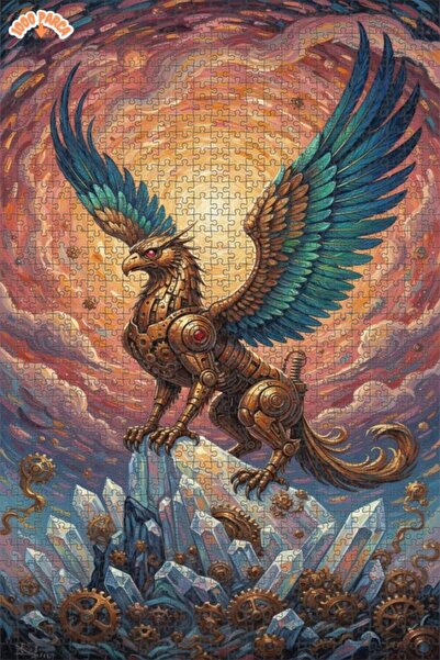 Esranın Dünyası لغز خشبي بإطار مزدوج الطبقات بمظهر زيت ميكانيكي غريفين 1000 ق...