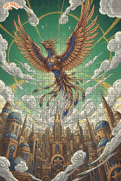 Esranın Dünyası لغز خشبي ميكانيكي على شكل طائر الفينيق بإطار مزدوج الطبقات 50...