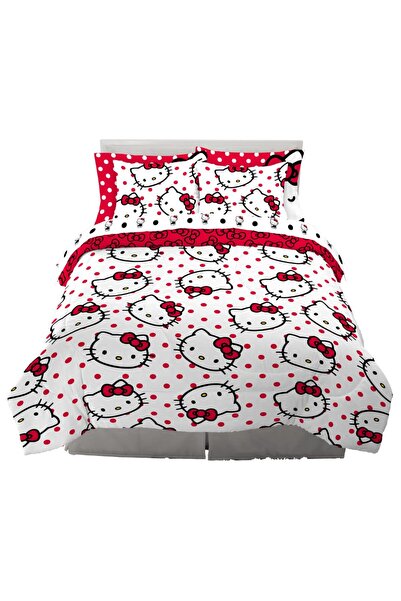 Delixa Franco Sanrio Hello Kitty Puantiyeli Yatak Takımı 7 Parça Süper Yumuşa...