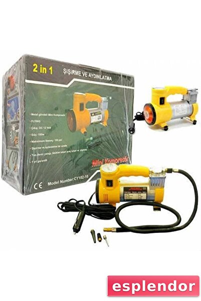 esplendor ضاغط هواء صغير للنفخ وإضاءة مضخة إطارات السيارة