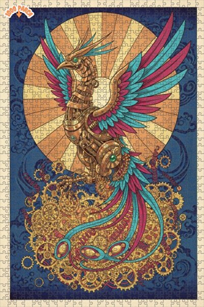 Esranın Dünyası لغز خشبي بإطار مزدوج الطبقات بتصميم ستيمبانك بمظهر لوحة زيتية...