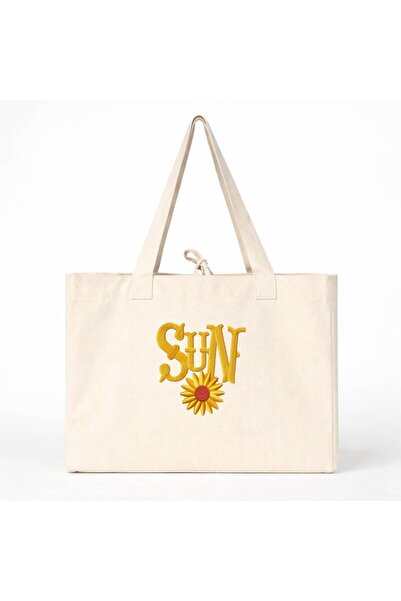 Moda Nakış Nakışlı Bez Çanta Kadın Omuz Çantası Büyük Gabardin Tote Bag Plaj ...