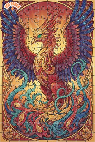 Esranın Dünyası Flame Bird Art Look Wooden Puzzle with Double-Layer Frames 15...