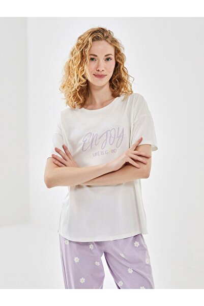 LC Waikiki Crew Neck Printed Women's Pajamas Set