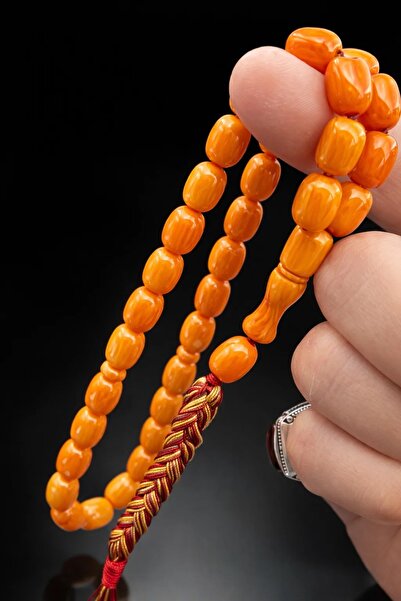 Cemhan Göksal Katalin Tesbih Yellow Hareli 9X11 mm Cask Cut Ottoman Tasseled ...