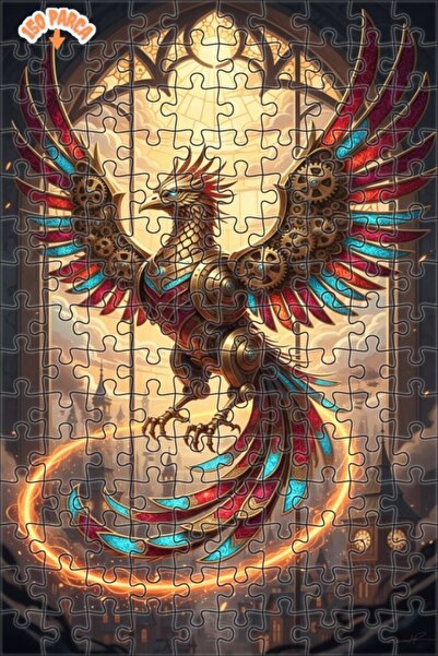 Esranın Dünyası لغز خشبي ميكانيكي على شكل طائر الفينيق بمظهر فني رقمي ذو طابق...