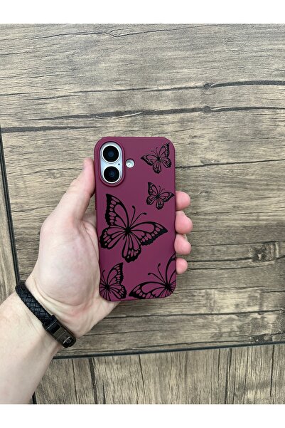 YZGOLDEN Velvet Butterfly Printed Phone Case Compatible with iPhone 17
