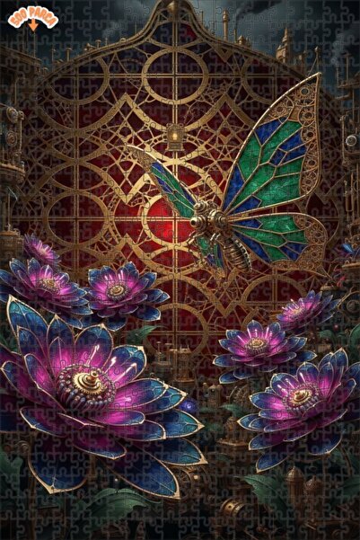 Esranın Dünyası Steam-Powered Butterfly and Mechanical Flowers Lookalike Doub...
