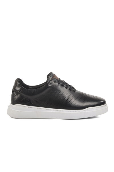 Aspor Black White Genuine Leather Men's Casual Shoes