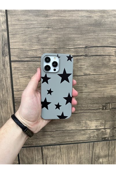 YZGOLDEN Velvet Black Star Patterned Phone Case Compatible with iPhone 16 Pro