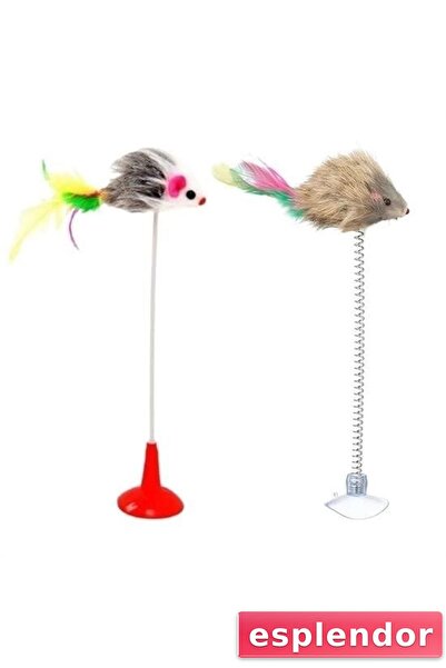 esplendor 2-Piece Suction Cup, Mouse, Furry, Animated Bell and Stretch Fun Pl...