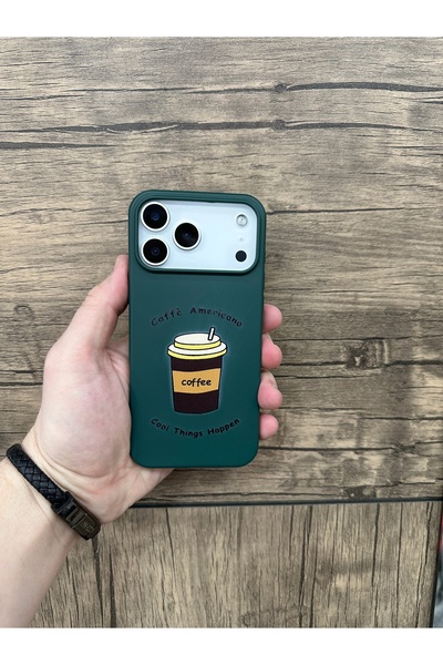 YZGOLDEN غطاء هاتف متوافق مع آيفون 17 برو ماكس، مطبوع عليه قهوة فيلفيت