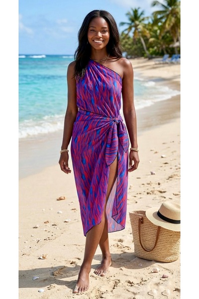 randevu Bağlanır Patterned Tulle Beach Skirt