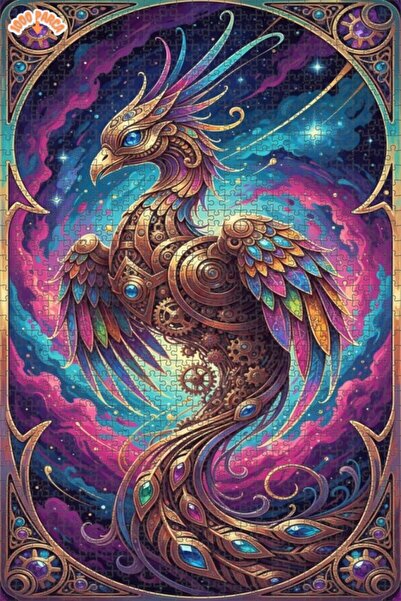 Esranın Dünyası لغز خشبي فني على شكل طائر الفينيق الميكانيكي مع رذاذ البخار 1...