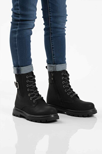 Cool Black Fleece-Lined Zippered Girl's Boots