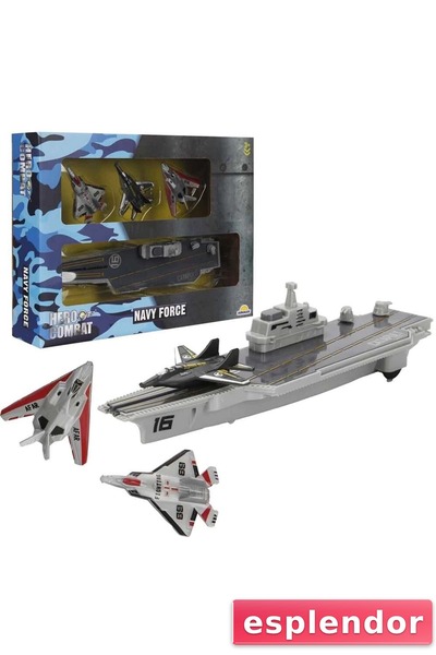 esplendor Asker Figürlü Jet ve Uçak Gemisi Oyun Seti 4 Parça