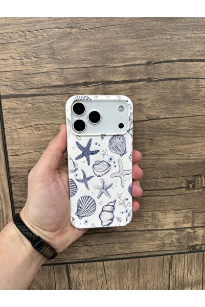 YZGOLDEN غطاء هاتف متوافق مع آيفون 17 برو ماكس مطبوع عليه صورة صدفة البحر مع ...