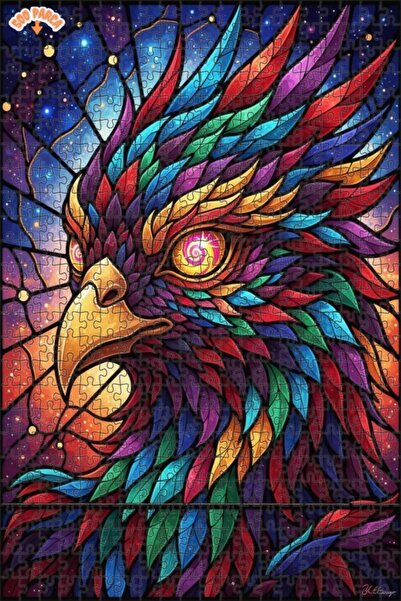 Esranın Dünyası Magical Eagle Mosaic Art Double-Layer Framed Wooden Puzzle 50...
