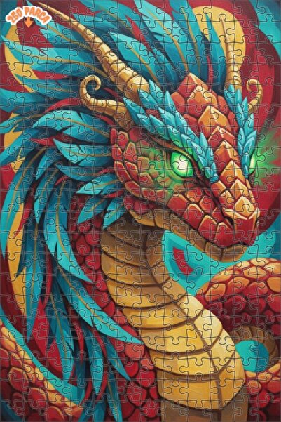 Esranın Dünyası لوحة زيتية لكيتزالكوتول تظهر فنًا حديثًا، أحجية خشبية مكونة م...