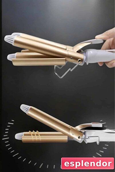 esplendor Wag Tongs Negative Ion Technology Heat Adjustable Curling Iron