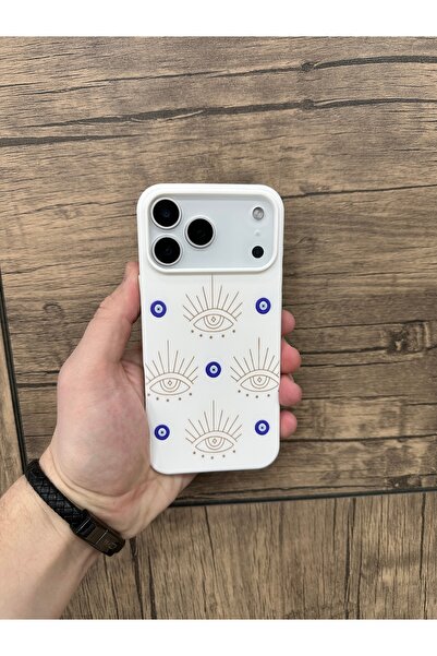 YZGOLDEN غطاء هاتف متوافق مع آيفون 17 برو ماكس مع طباعة عين الحسد المخملية