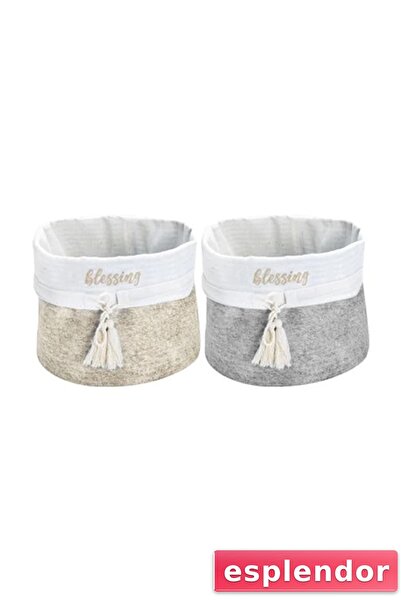 esplendor Round Foldable Multi-Purpose Storage Organizer Box Felt Basket (3 S...