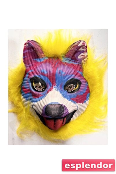 esplendor قناع كلب لطيف ذو شعر أشقر ميجا بلوش رقم 35