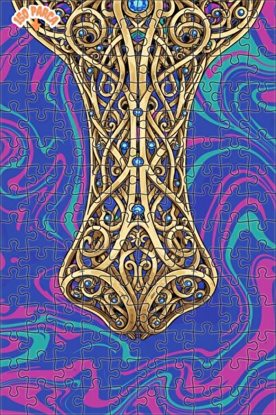 Esranın Dünyası Golden Splendor Decorated Wooden Puzzle Ç Double-Layer Framed...