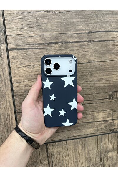 YZGOLDEN غطاء هاتف متوافق مع آيفون 17 برو ماكس، مطبوع عليه نجمة بيضاء مخملية