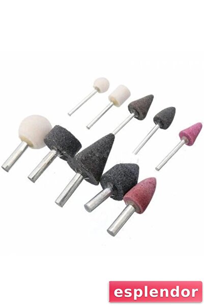 esplendor مجموعة رؤوس مثقاب الصنفرة الحجرية الصغيرة 10 قطع