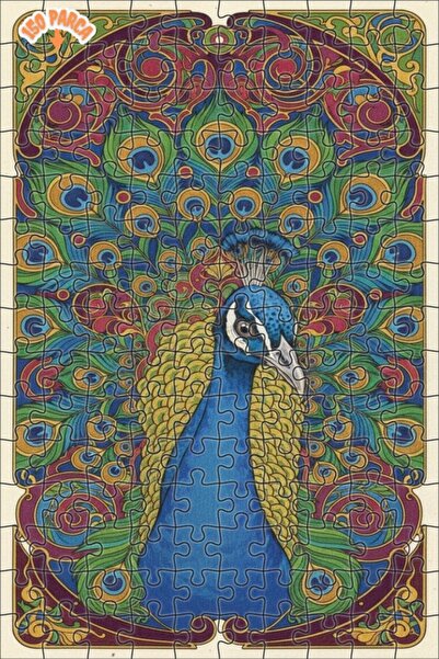 Esranın Dünyası Majestic Peacock Oil Painting Lookalike Wooden Puzzle 150 Pie...