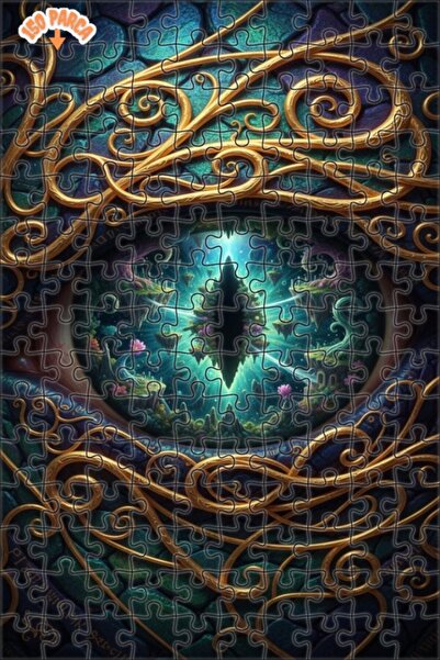 Esranın Dünyası لغز خشبي على شكل عين التنين فانتاستيك ديار مطبوع مزدوج الطبقا...