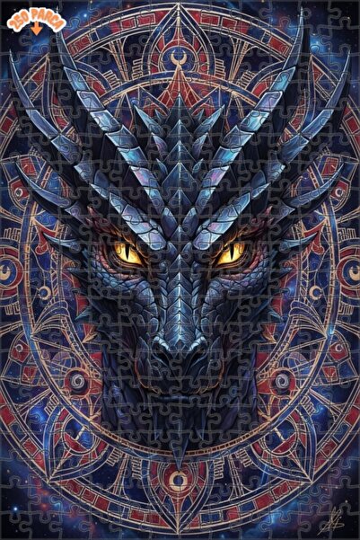 Esranın Dünyası Mysterious Dragon Art Double Layer Framed Wooden Puzzle 250 P...