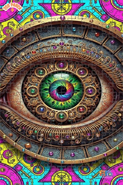 Esranın Dünyası Mysterious Eye Steampunk Oil Painting Lookalike Double-Layer ...