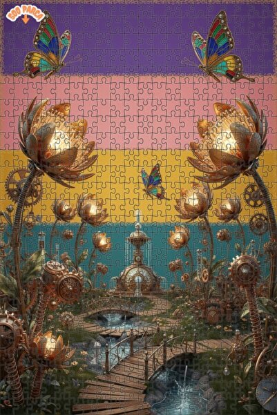 Esranın Dünyası Steam Adventure Garden Oil Painting Lookalike Double-Layer Fr...