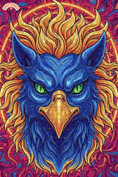 Esranın Dünyası Mysterious Bird of Prey Oil Painting Lookalike Double-Layer F...